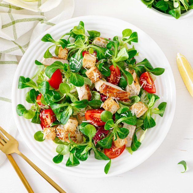 Salad with chicken strips and honey-mustard dressing - Salads - Recipes - Recipes & Tips - Leimer We